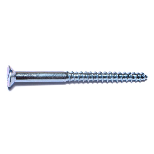 Midwest Fastener Wood Screw, #12, 3 in, Zinc Plated Steel Flat Head Slotted Drive, 25 PK 61006 - main